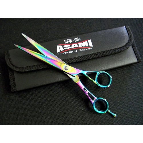 7” ASAMI Professional Titanium Coated 440c Japanese Stainless Steel Scissors ART6144