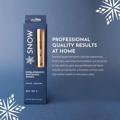Snow Extra-Strength Teeth Whitener Wands, Teeth Whitening Refill, Easy to Use Teeth Whitener Pen, Teeth Whitening Pen Gel Refill, Oral Care Essentials & Whitener for Your Teeth - Pack of 2