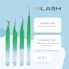 M LASH Tweezers for Eyelash Extensions (Set of 4) - Professional Lash Extension Tweezers - Fiber Tip, Japanese Steel, Diamond Grip Eyelash Extension Tweezer (O4)