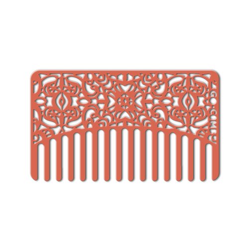 Go-Comb - Wallet Comb - Stainless Steel Hair Comb (Coral Lattice)