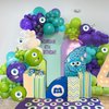 Monster Balloons Arch Garland Kit Decorations, 110pcs Monster Cartoon Theme Balloons Party Decorations, Dark Purple Green White Teal Blue Balloons Arch for Birthday Baby Shower Party Decor