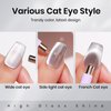 MIZHSE Cat Eye Gel Nail Polish 12mL Silver Moonlight Cat Eye Nail Polish Glitter Velvet Smooth Cats Eye Soak Off U V LED Gel Polish for Nail Art Manicure Salon Home DIY