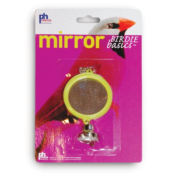 Prevue Hendryx Birdie Basics 2 Sided Round Mirror Bird Toy, Blue, One Size