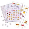 Foosproea Tea Party Bingo Cards, Let’s Par-Tea Game for 24 Players, Garden Tea Party Games for Family Friends Activities, Holiday Party Favors Supplies Decorations(05)