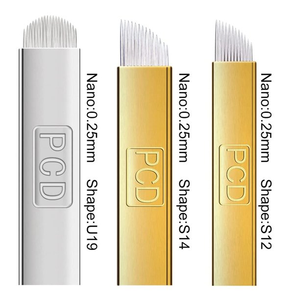 30pcs PCD Microblading Needles S12,S14,U19 Assorted Permanent Makeup Manual Microblading Blades Eyebrow Tattoo Needle Microblading Kits