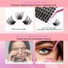 Lash Clusters DIY Eyelash Extensions 96 Clusters Lashes D Curl 0.07 Natural Individual Lash Extensions Mixed Tray False Eyelashes Soft & Strong Thin Band DIY at Home (F29-0.07D, 8-16mm)