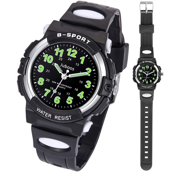 Juboos Kids Analog Watch, Kids Waterproof Quartz Watch for 5-18 Years Old Boys Girls Time Teaching Sports Outdoor Kids Watches, Kids Gifts
