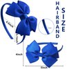 Kistreao Bow Headband Blue Hair Bows Hair Band Big Bows Headband Cute Hair Accessories for Women Girls Holiday Party Supplies