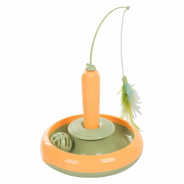 Interactive Automatic Cat Toy for Indoor Cats/Kittens, 3 in 1, Spinning Feather Cat Toy, Rolling Ball Cat Toy Track, Cat Feather Toy, Perfect for Cats of All Ages, Sizes and Breeds