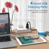 Extension Cord 15 ft, Surge Protector Power Strip with 6 Widely Outlets 4 USB Ports, Flat Plug, Wall Mount Outlet Extender, 1080 Joules, Multiple Outlets for Indoor Home Office, Dorm Room Essentials