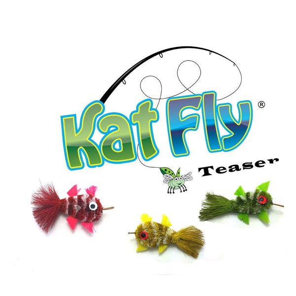 KatFly Cat Toy Wand Refill Attachment Teaser Set - Mini Clownfish (Set2)
