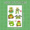 24 Sheets 144 PCS Frog Temporary Tattoos Stickers, Frog Party Favors Birthday Decorations Supplies Gifts for Kids Boys Girls Classroom Rewards