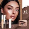 Eyebrow Stencil Kit, Professional Waterproof Brow Powder Stamp，One Step Brow Powder Stamp Makeup with 12 Reusable Eyebrow Stencils＆1 liquid concealer 02# (Natural brow)