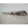 Silver tone filigree flower and hearts alligator hair claw clip clamp