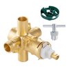 Universal 2520 Shower Valve Kit - Brass Pressure-Balancing Valve and Cartridge, Rough-In for Tub and Shower, Compatible with 1222, 1225, 1200 Cartridges - 1/2-Inch CC Connections, Durable Brass