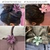 Luvearo 4pc Nonslip Matte Flower Claw Clips for Thick Hair to Thin Hair Accessories for Women Pastel Claw Clips Flower Hair Clips for Women Hibiscus Hawaiian Cute Hair Clips