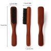 Boar Bristle Hair Brush, Slick Back Hair Brush with Wood Handle & Thick Medium Stiffness Bristles, Detangles Hair, Fights Frizz, Professional Barber, Styling &Women's and Men's Grooming Accessories