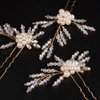 JWICOS Bride Wedding Pearl Hair Pins Bridal Hair Accessories Wedding Hair Piece for Women and Girls
