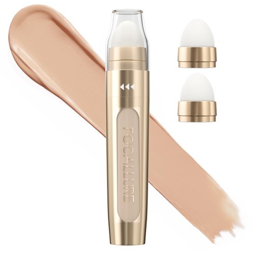 FOCALLURE FIX CORRECTOR Concealer Stick, Full Coverage Concealer Makeup, Color Corrector for Dark Circles, Including Replaceable Applicator, NE02 SHORTBREAD