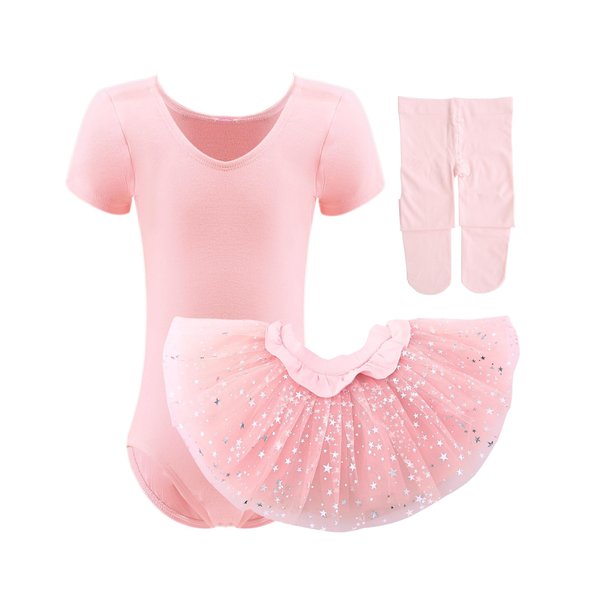 Dancina Toddler Leotard Sparkle Tutu Set with Matching Ballet Tights 2-3T Ballet Pink