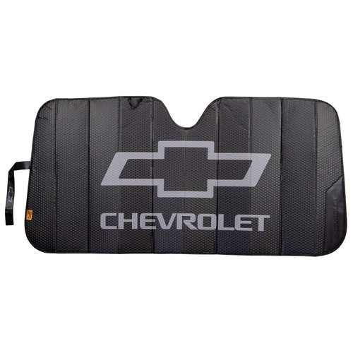Plasticolor 003864R01 Logo Black Matte Finish Car Truck or SUV Front Windshield Sunshade Compatible with Chevrolet