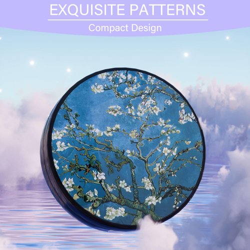 LRITER Contact Lens Case, Portable with Mirror, a Variety of Patterns and Shapes to Choose from, Auitable for Daily Makeup Office Travel Outdoor Use (Plum Blossom)