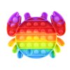 Rainbow Crab Bubble Pop Fidget Toy - Ocean Sea Animal Silicone Push Poke Bubble Wrap Fidget Toy - Pop the Bubbles Down Then Flip it over and Do it Again - Sensory Stress Toy OT