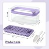 Ice Cube Tray with Lid and Bin for Freezer, 2 Pack, 64 Pcs Ice Cube Mold (Purple)