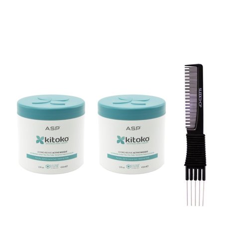 yper Asp Kitoko Hydro-Revive Active Masque (15 oz) with Teasing Comb Pack 2
