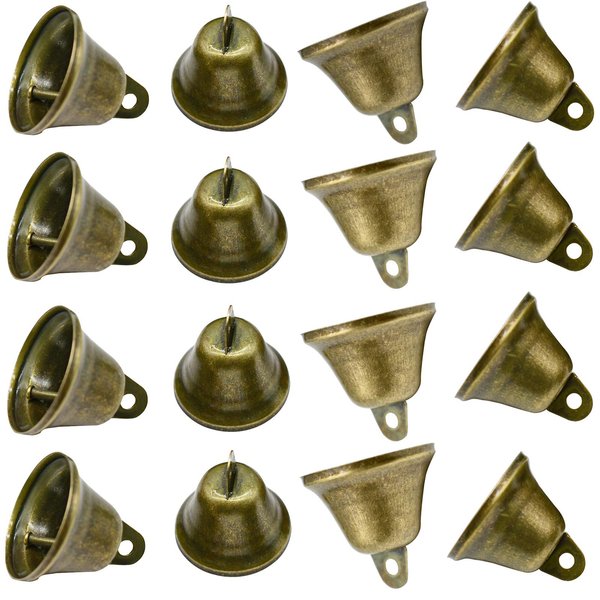 Maydahui 35PCS Vintage Bronze Jingle Bells (1.7"X 1.5") for Dog Doorbell Potty Training Housebreaking Making Wind Chimes Christmas Bell