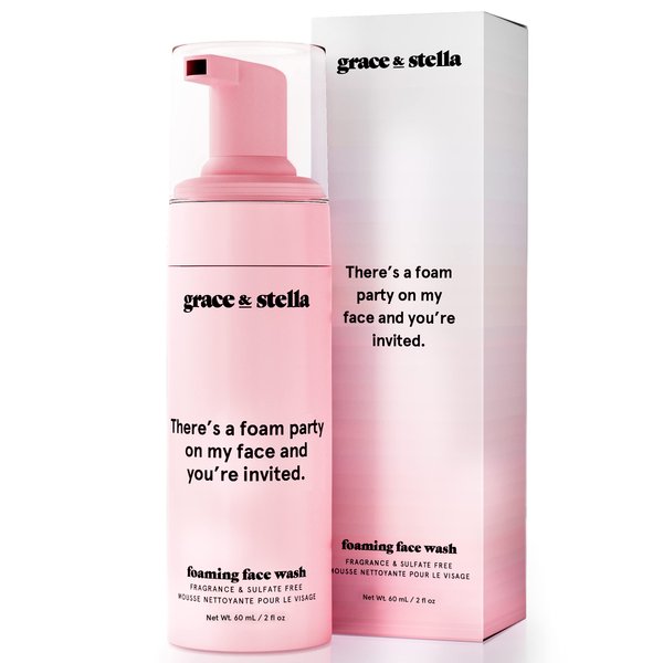 grace & stella Foaming Facial Cleanser (60ml) - Sensitive Skin Face Wash - Vegan Foaming Cleanser - Limpiador Facial - Hydrating Facial Cleanser - Face Wash Sensitive Skin - Cleanser For Dry Skin
