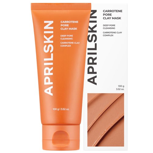 Aprilskin Carrotene IPMP 3-Min Quick Dry Pore Tightening Clay Mask | Kaolin & Zinc PCA | Reduces Pores & Sebum | Cooling Effect | Vegan | Gentle Exfoliation | Korean Skin Care | 5.07 oz