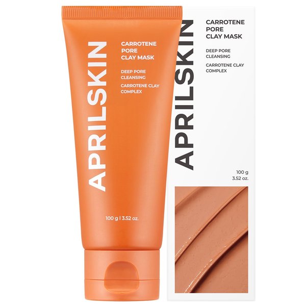 Aprilskin Carrotene IPMP 3-Min Quick Dry Pore Tightening Clay Mask | Kaolin & Zinc PCA | Reduces Pores & Sebum | Cooling Effect | Vegan | Gentle Exfoliation | Korean Skin Care | 5.07 oz