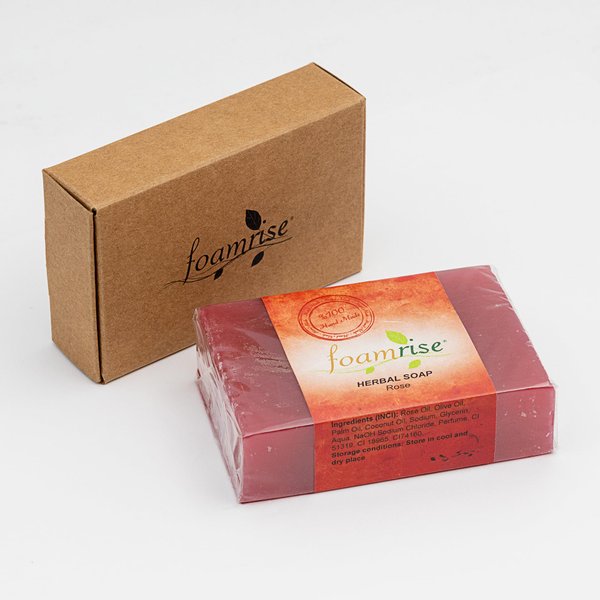 foamrise Rose Extract or Rose Essential Oil, Soothe and Hydrate,Various Skin Types, Rose Soap Bars, Handmade Soap With Premium Quality, Rich Glycerin Content, Natural, Pack of 1