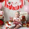 Strawberry First Party Decorations Highchair Banner 1st Crown One Cake Topper Sweet One Birthday Party Supplies