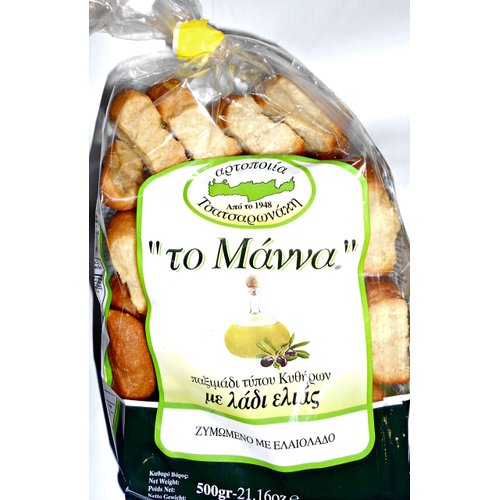 Whet Rusks with Olive Oil the manna (Kythirian Type) 500gr 21.16 Oz