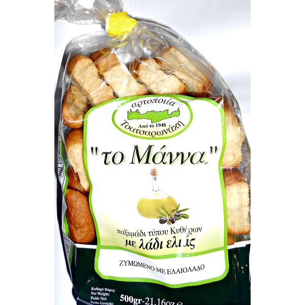 Whet Rusks with Olive Oil the manna (Kythirian Type) 500gr 21.16 Oz