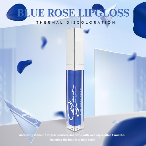VIOLA HOUSE color changing lip gloss, blue in pink PH lipstick, tinted, waterproof, long lasting gloss rose lip gloss. 5ml/0.17fl oz (freshcolor)