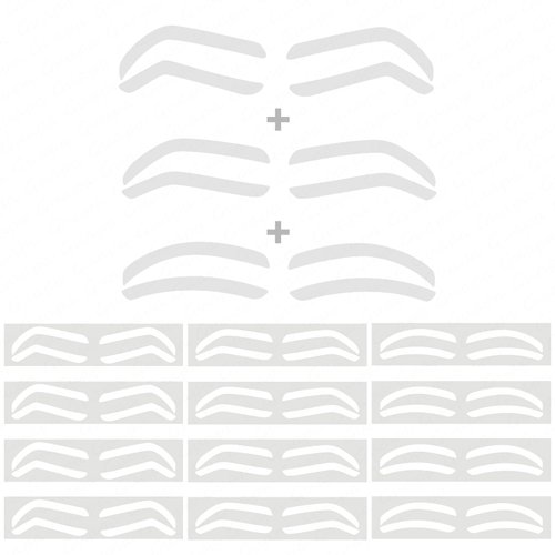 Disposable Eyebrow Design Stencil Eyebrow Tint Airbrush Auxiliary Sticker for Brows Shaping with Single Eyebrows Type Option (1 Bag - Mixed type - 12 Pairs)