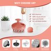 BEAUTLOHAS. Soft Silicone Head Scalp Massager Hair Shampoo Brush, Silicon Hair Scrubber Dandruff Brush for Wet and Dry Hair, for Women & Men Kids or Pets, (Shell Pink)