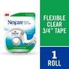 Nexcare Flexible Clear First Aid Tape, Clear and Stretchy Design Conforms To Hard To Tape Areas, 3/4 in x 7 yd, 1 Roll with Dispenser