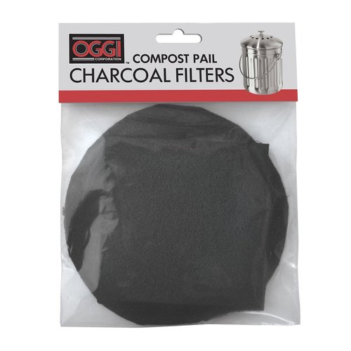 OGGI Set of 2 Charcoal Filters- Replacement Charcoal Filter for Countertop Compost Bin with Lid, Eco Friendly Products