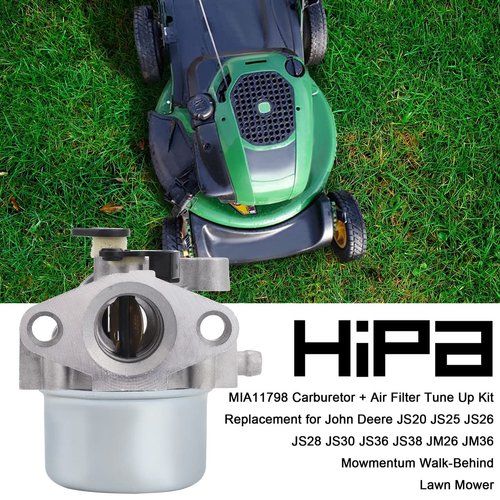 HIPA MIA11798 Carburetor Air Filter Tune Up Kit Replacement for John Deere JS20 JS25 JS26 JS28 JS30 JS36 JS38 JM26 JM36 Mowmentum Walk-Behind Lawn Mower