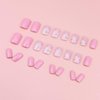 24pcs Flower Press on Nails Short Square Fake Nails Powder False Nails Short Coffin White Cute Flower Glue on Nails Designs Acrylic Artificial Nails Set for Women and Girls Decoration Nail Art