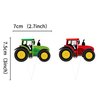 Ercadio 24 PCS Double Sided Tractor Cupcake Toppers Boy's Birthday Cupcake Toppers Decoration of Farm Party Decoration Tractor Theme Party Decor Supplies