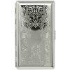 Silver Victorian Scroll (Half Pack 120s) Metal-Plated Cigarette Case & Stash Box with Mirror