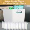 50pcs Labels for Storage Bins Plastic Label Clip, Basket Labels Clip On Wire Shelf Price Label Holder Merchandise Sign Display Holder, 50pcs Label Insert Included