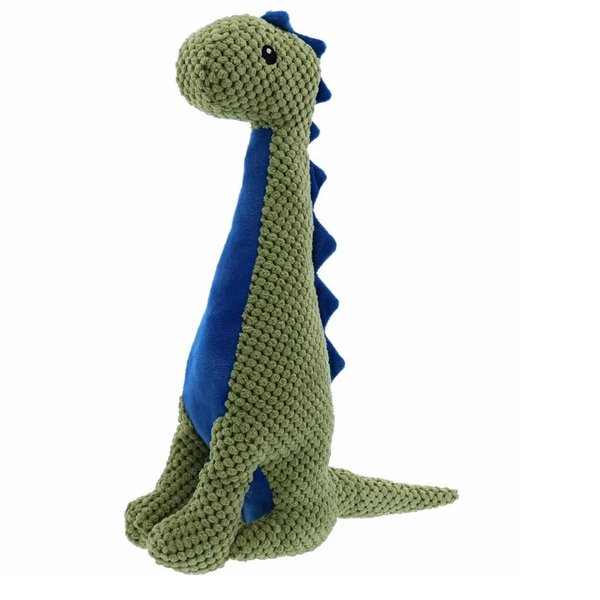 Dog Toys Jurassic Dinosaur Crew Coduroy Plush Squeakers Choose Character (Massospondylus - Green)