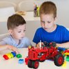Gynthias 1/12 Classic Farm Tractor Toys Building Blocks Set Endless Fun for Kids with A Collection of Tractor Toys to Building Your Own 302Pcs Classic Red Farm Tractor