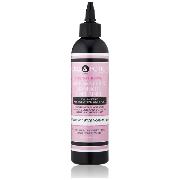 Curls & Potions Rice Water for Hair Growth-Strengthening, Shine, Ph Balanced- 8 oz -Hair loss, length retention, color treated hair